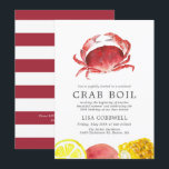 Invitation Crabe Crimelle | 50e anniversaire Crabe bouillie<br><div class="desc">Un ensemble de crabes bouillir des invitations à la fête du 50e anniversaire pour votre prochain barbecue d'anniversaire de fruits de mer ou fête. Ces invitations comprennent du texte noir au charbon de bois, ainsi qu'une illustration unique de crabe rouge cramoisi centrée vers le haut. Au verso de l'invitation se...</div>
