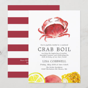 Invitation Crabe Crimelle   50e anniversaire Crabe bouillie