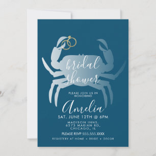 Invitation Crabe Crustacé Océan Enterrement de Vie de Jeune F