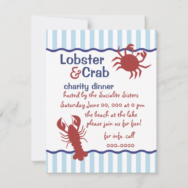 Invitation Crabe et homard ! (Devant)