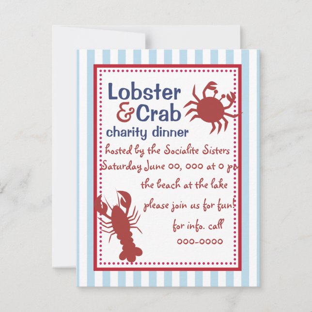 Invitation Crabe et homard ! (Devant)