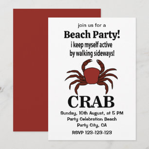 Invitation Crabe Je Me Tiens Actif En Marchant De Côté Crabe