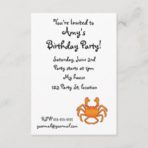 Invitation Crabe orange
