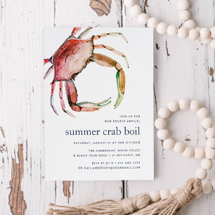 Invitation Crabe rouge Été Côtier Fruits De Mer Crabe Bouil