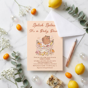 Invitation Crac Crac Bébé Capybara Fille Shower