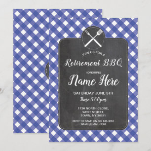 Invitation Craie bleue de BBQ de guingan d'invitation de