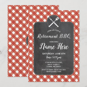 Invitation Craie rouge de BBQ de guingan d'invitation de