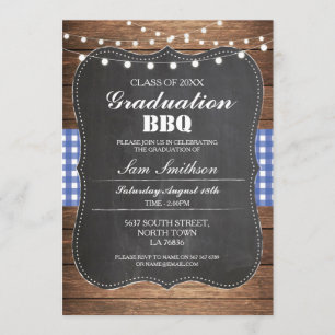 Invitation Craie rustique bleue d'invitation de BBQ