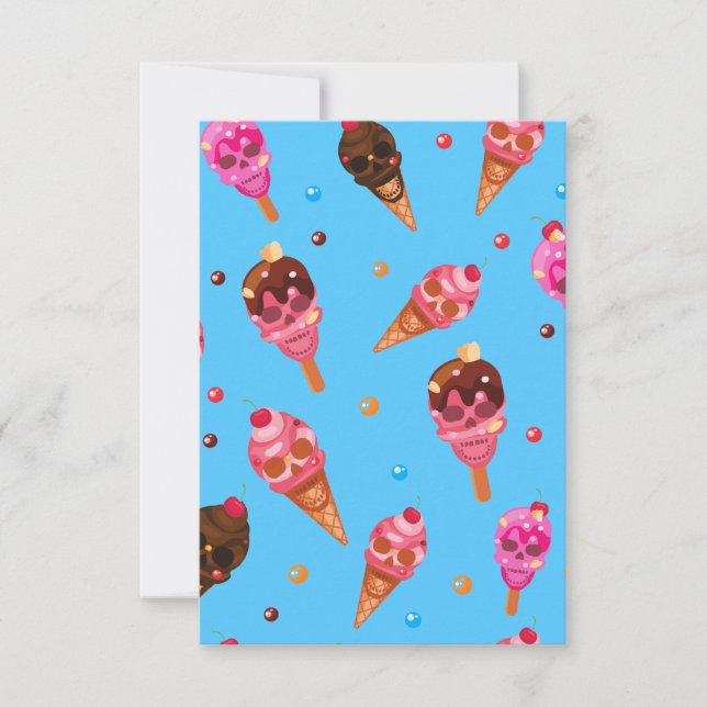 Invitation crâne à glace halloween (Devant)