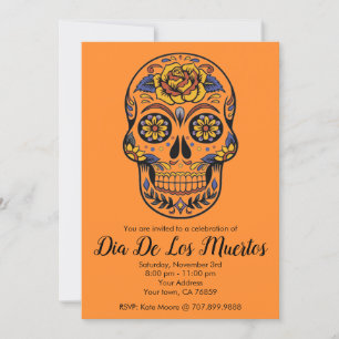Invitation Crâne à sucre Dia De Los Muertos