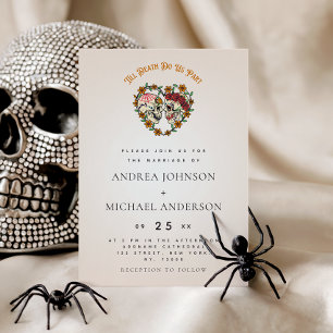 Invitation Crâne à sucre floral romantique Dia de Los Muertos