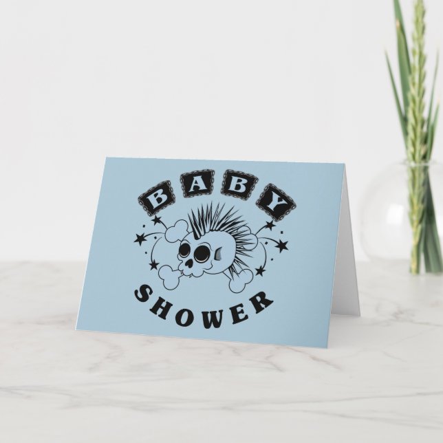 Invitation Crâne de bébé garçon (Devant)