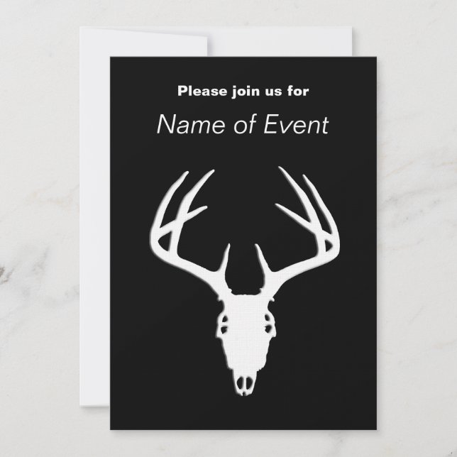 Invitation Crâne de chasse aux cerfs avec Antlers (Devant)