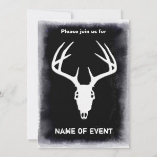 Invitation Crâne de chasse aux cerfs sur mesure