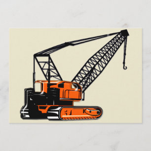 Invitation Crane de construction orange