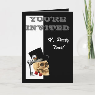Invitation Crâne de jeu gothique drôle de Steampunk