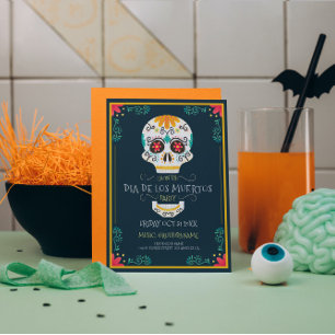 Invitation Crâne de sucres floraux Dia De Los Muertos