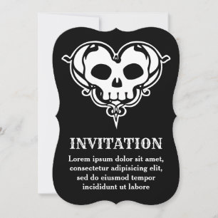 Invitation Crâne décoratif en forme de cœur