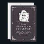 Invitation Crâne des années 20 de RIP Black 30th Birthday Par<br><div class="desc">RIP 20s Black Funny 30th Birthday Party Invitation</div>