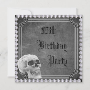 Invitation Crâne & Diamants Double Face 35e Anniversaire