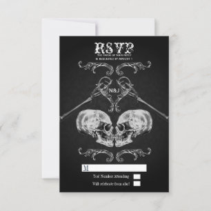 Invitation Crâne en amour Crânes gothiques vintage RSVP maria