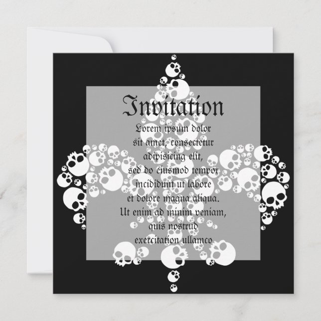 Invitation Crâne Fleur de Lis (Devant)