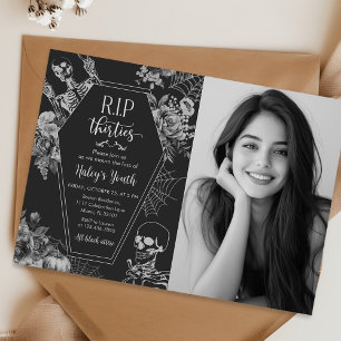 Invitation Crâne Floral RIP Trentaine 40e Anniversaire Photo