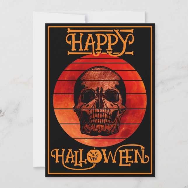 INVITATION CRÂNE JOYEUX HALLOWEEN MORT COSTUME ÉVÉNEMENT (Devant)