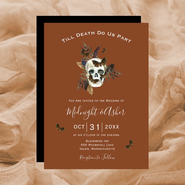 Invitation Crâne jusqu'à la mort Faisons-nous partie Mariage  (Créateur téléchargé)