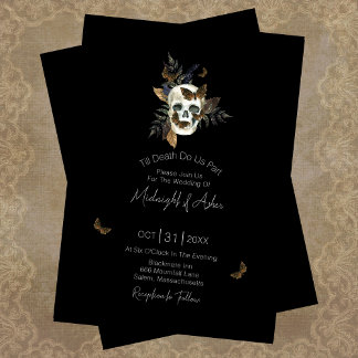 Invitation Crâne jusqu'à la mort Faisons-nous partie Mariage