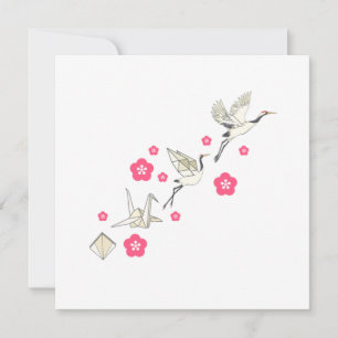 Invitation Crane Origami Japonaise Culture Oiseau Observation