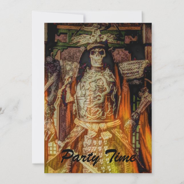 Invitation crâne samouraï japonais de samouraïs d'armure de (Devant)