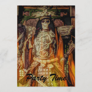 Invitation crâne samouraï japonais de samouraïs d'armure de