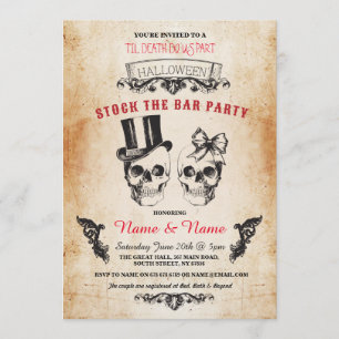 Invitation Crâne Stock Le Bar Fête Halloween Gothique Invitat