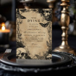 Invitation Crâne victorien foncé Moth Haunted Rassemblement<br><div class="desc">Entrez dans l'élégance étrange de la saison avec ce design gothique vintage d'Halloween. Doté de crânes, de papillons de nuit et de fleurs sombres sur un arrière - plan de parchemin âgé, ce morceau d'une élégance obstinée donne le ton parfait pour un rassemblement macabre. Idéal pour tous ceux qui aiment...</div>