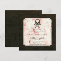 Crâne Vintage Grunge Os Écru Halloween Sanglant