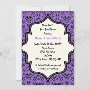 Invitation Crânes damasser Halloween mariage douche nuptiale