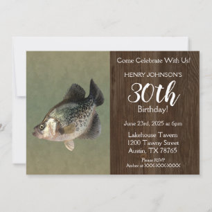 Invitation Crappie Fishing Thème 30ème Anniversaire