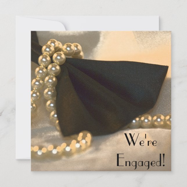 Invitation Cravate Black Bow et White Pearl (Devant)