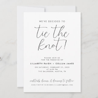 Invitation Cravate Mariage minimale le noeud intime Simple