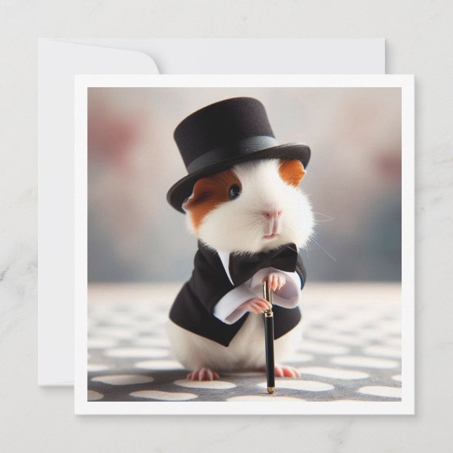 Invitation Cravate noire de porc de Guinée,  noire de porc de (Devant)