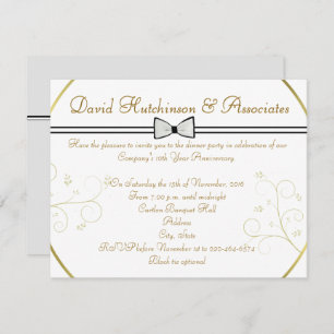 INVITATION CRAVATE NOIRE ENTREPRISE DÎNER RÉCEPTION INVITATIO