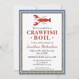 Invitation Crawfish Boil College University Graduation Party