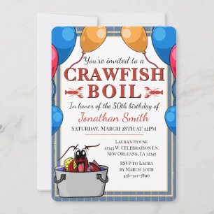 Invitation Crawfish Boil événement spécial Anniversaire