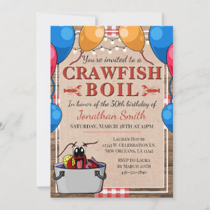 Invitation Crawfish Boil événement spécial Anniversaire