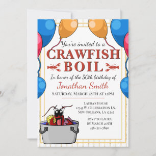 Invitation Crawfish Boil événement spécial Anniversaire