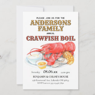 Invitation Crawfish Boil Family Annual Seafood Cookies