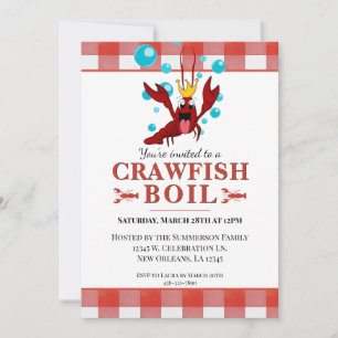 Invitation Crawfish Boil Fruits de mer Été Famille Cuisine
