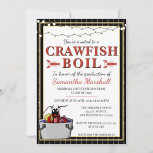 Invitation Crawfish Boil Graduate School Graduate Party