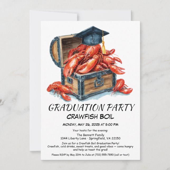 Invitation Crawfish Boil Graduation Party | Southern Style  (Devant)
